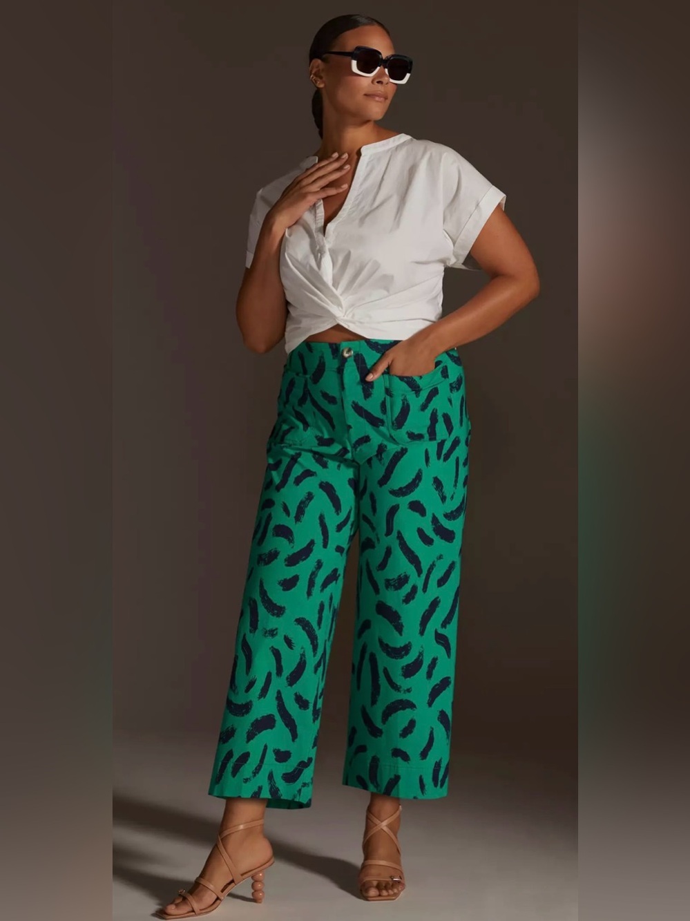 Maeve Anthropologie The Colette Pants Magic Fabric Ed Women 32 Crop Wide Leg 14 - Picture 7 of 15